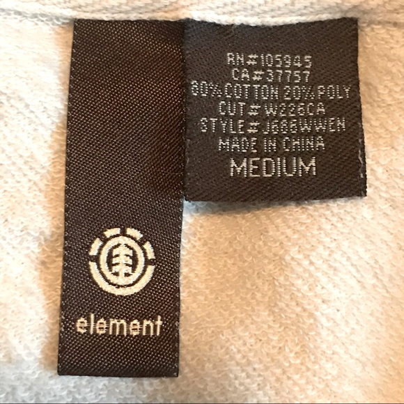 Vintage 1990’s Element Short Sleeve Zip Up Hoodie Sweatshirt w/ appliqué S - M - Picture 12 of 13
